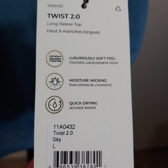 MPG Women's Athletic Long Sleeve Top Twist 2.0 Quick Drying Black & Blue 2Pc Set - Picture 8 of 8